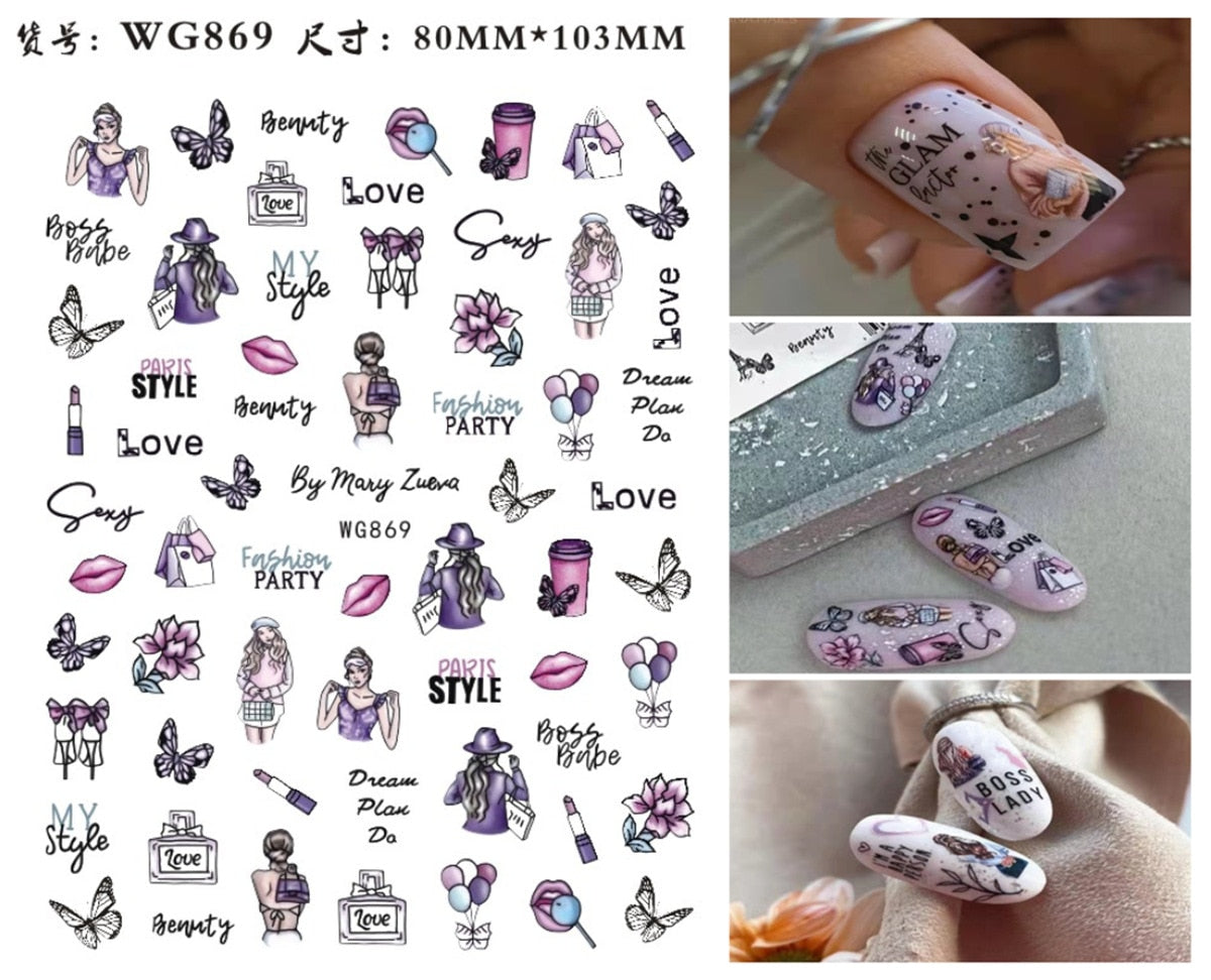 Disney Princess 3D Nail Stickers Nail art Decoration Mermaid Snow White - All for Nails!