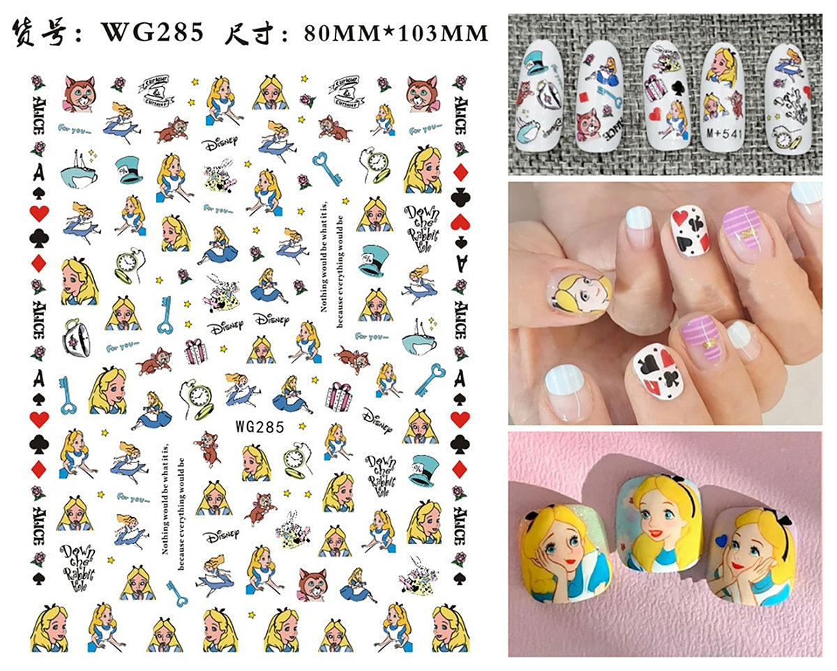 Disney Princess 3D Nail Stickers Nail art Decoration Mermaid Snow White - All for Nails!