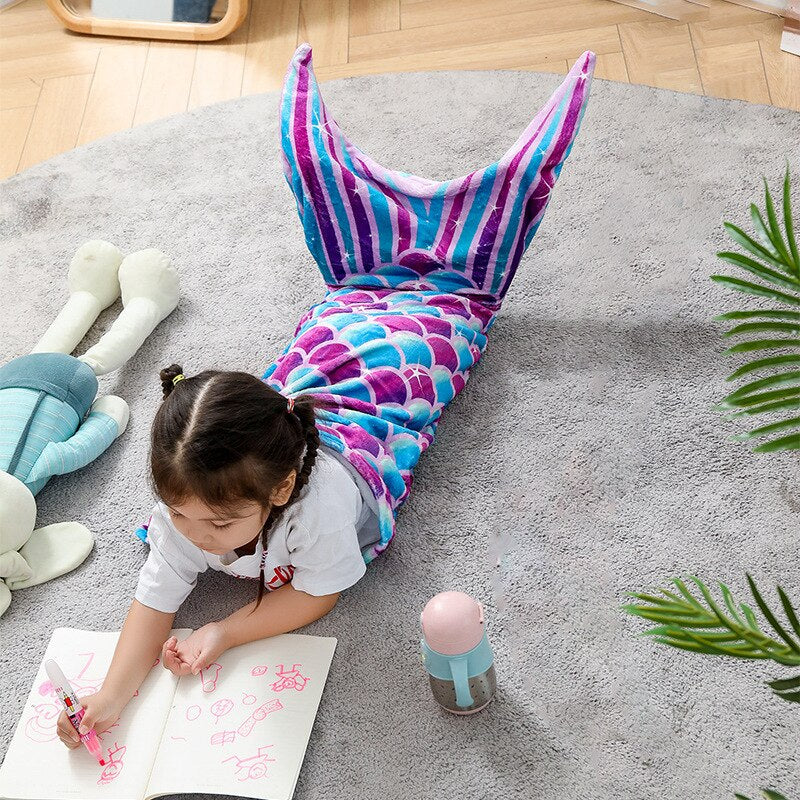 Mermaid Blanket Sleeping Blanket for Kids and parents !