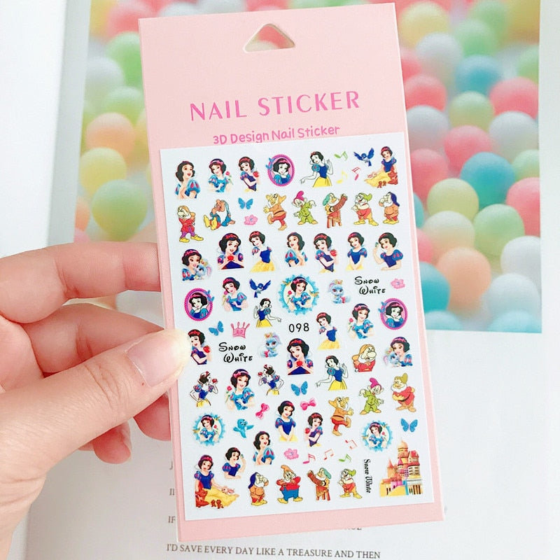 Disney Princess 3D Nail Stickers Nail art Decoration Mermaid Snow White - All for Nails!