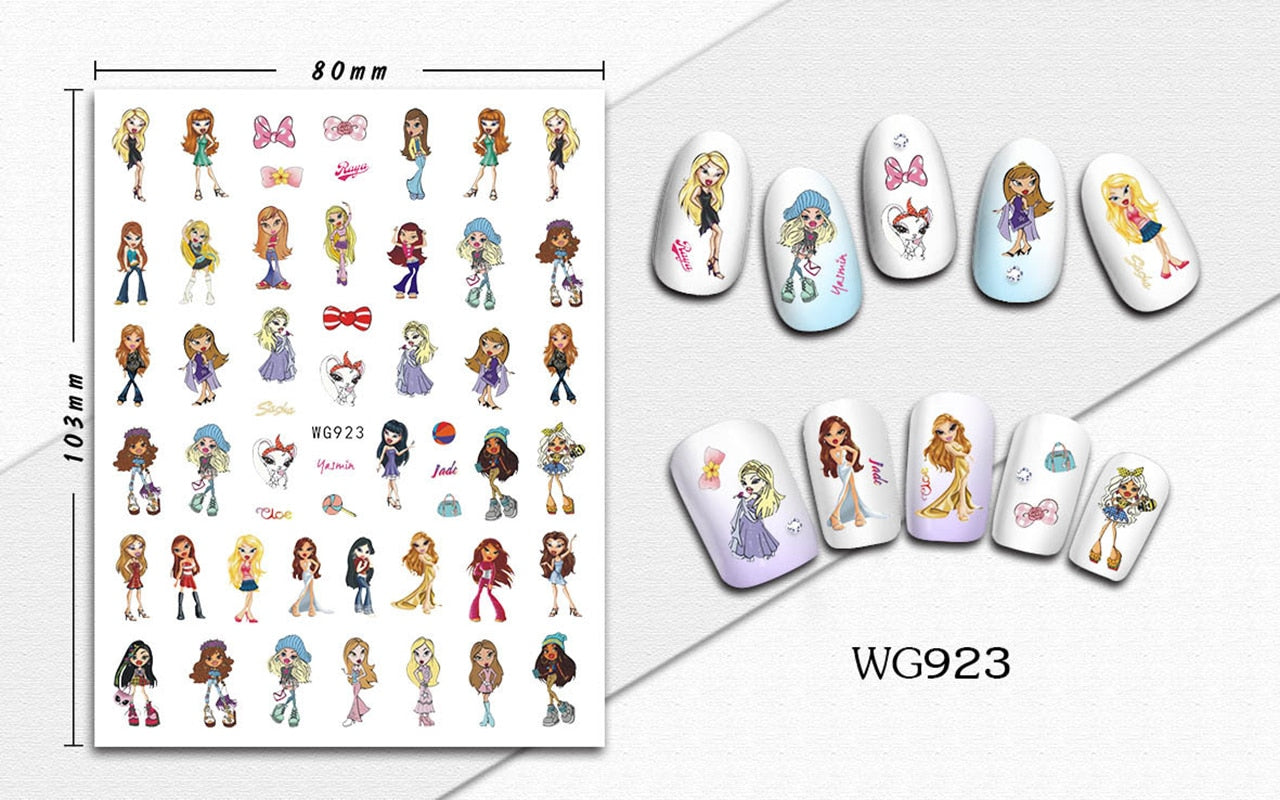 Disney Princess 3D Nail Stickers Nail art Decoration Mermaid Snow White - All for Nails!