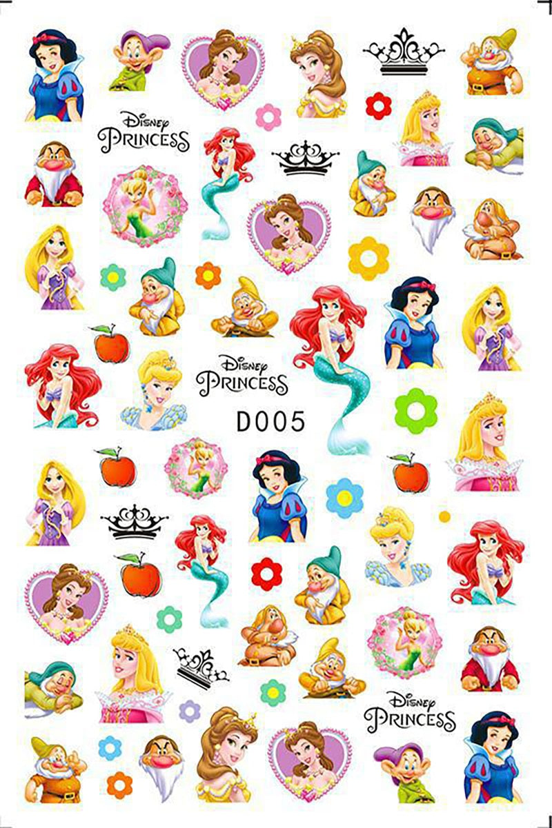 Disney Princess 3D Nail Stickers Nail art Decoration Mermaid Snow White - All for Nails!