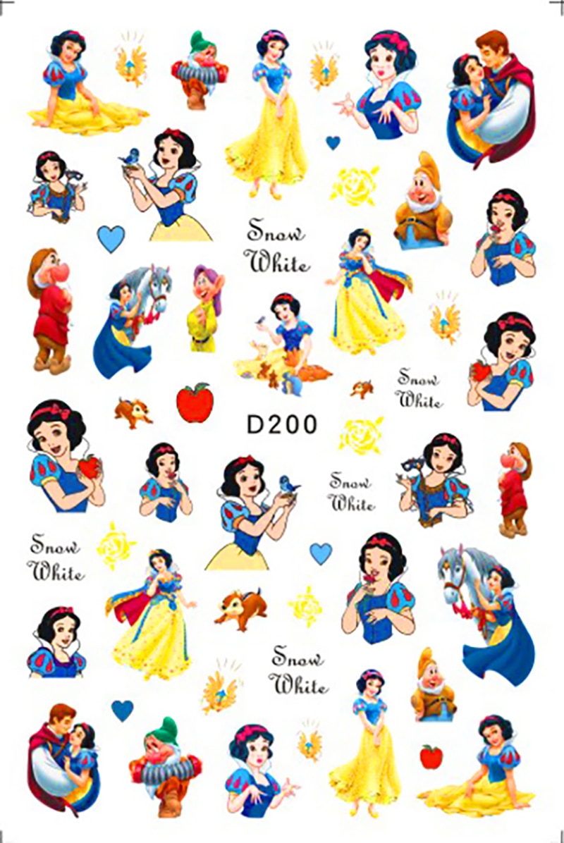 Disney Princess 3D Nail Stickers Nail art Decoration Mermaid Snow White - All for Nails!