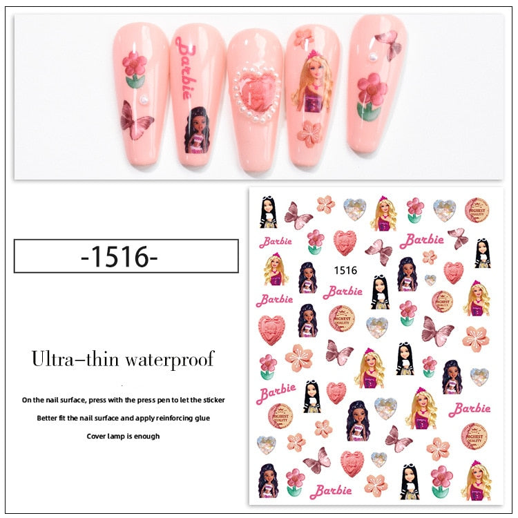 Disney Princess 3D Nail Stickers Nail art Decoration Mermaid Snow White - All for Nails!