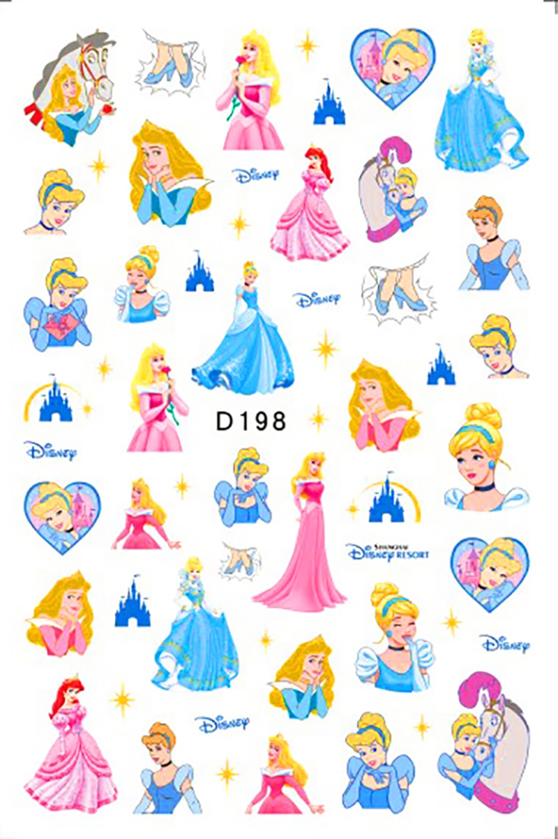 Disney Princess 3D Nail Stickers Nail art Decoration Mermaid Snow White - All for Nails!