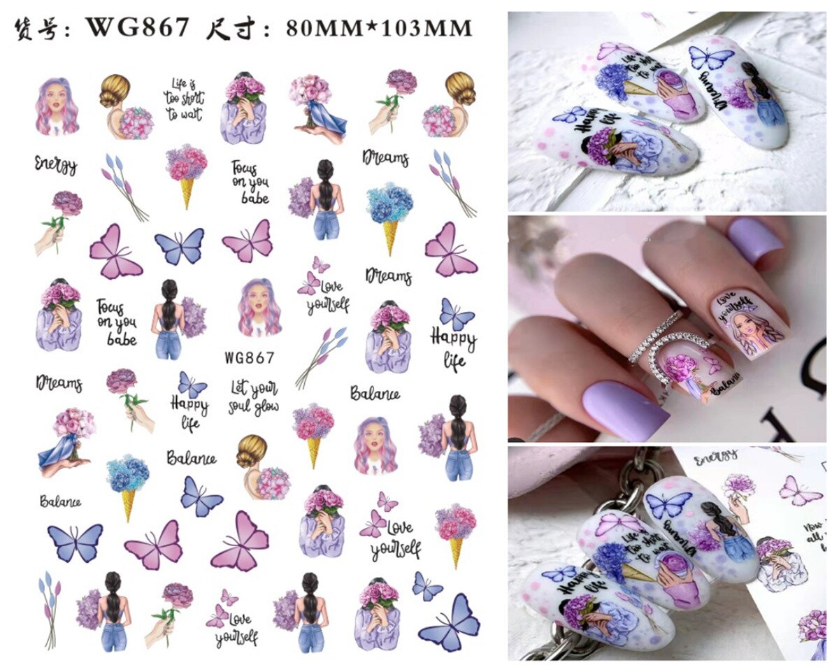 Disney Princess 3D Nail Stickers Nail art Decoration Mermaid Snow White - All for Nails!