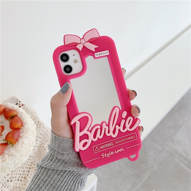 Barbie Phone Case for 11 12 13 14 Pro Max Mini - Pendant Fashion & Cover with Mirror