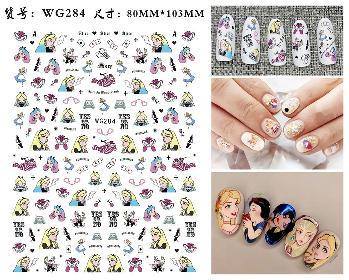 Disney Princess 3D Nail Stickers Nail art Decoration Mermaid Snow White - All for Nails!